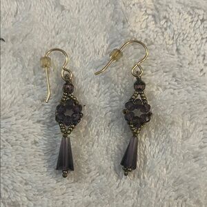 Elegant Purple Beaded Earrings